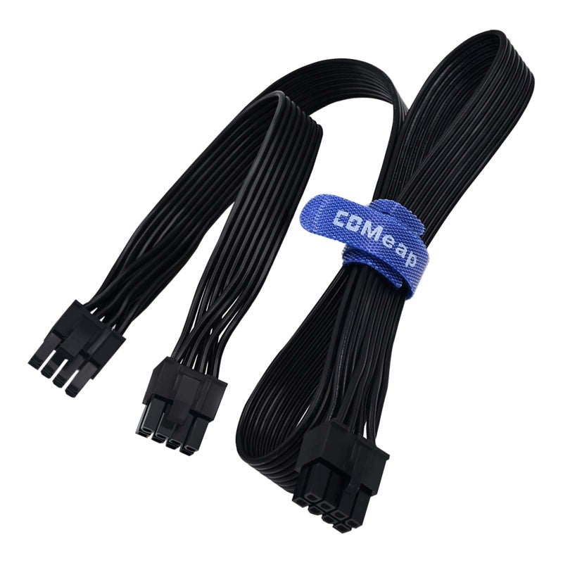 COMeap PCIe Cable for Corsair, ATX CPU 8 Pin Male to Dual PCIe 8 Pin (6+2) Male Power Cable for Corsair Thermaltake ARESGAME Power Supply 25-inch(63cm) - Image 1